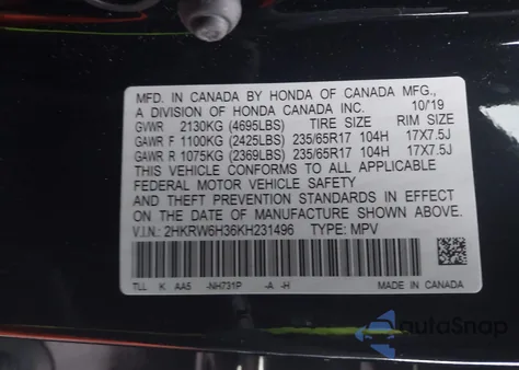 2019 Honda Cr-V Lx z USA, uszkodzony, nr VIN 2HKRW6H36KH231496